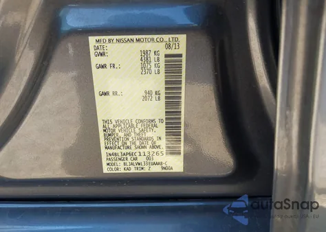 2014 Nissan Altima 3.5 Sl from USA, damaged, VIN 1N4BL3AP6EC113265